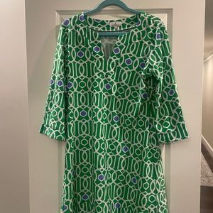 Jude Connally Dress - Green, blue and white Loose fitting